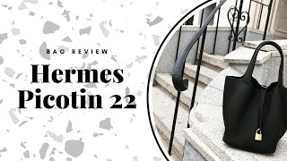 HERMES PICOTIN 22 BAG REVIEW [upl. by Aisatan]