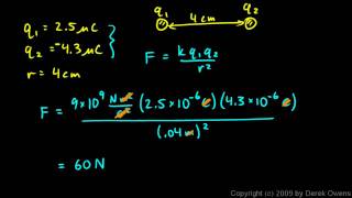 Physics 1221b  Coulombs Law  Simple Examples [upl. by Daphene]