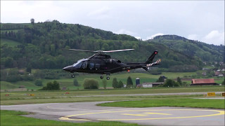 Arrival AW109 HBZNK at Airport Bern LSZB [upl. by Sivlek755]