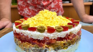 Вкуснее МИМОЗЫ в 100 РАЗ Слоеный Салат на Новый Год Ни один праздник БЕЗ НЕГО не обходится [upl. by Maia]