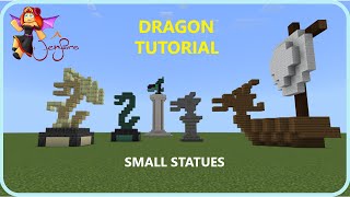 5 Mini Dragon Statue Tutorials  How to Build Dragons in Minecraft [upl. by Meesaw631]