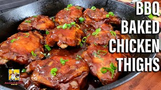 BBQ Baked Chicken Thighs [upl. by Ahteral414]