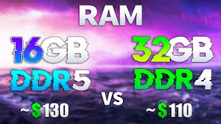 16GB DDR5 vs 32GB DDR4  Test in 1080p and 4K [upl. by Novart]