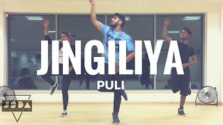 JINGILIYA  Puli  Dance  Shruti Haasan  DSP I JeyaRaveendran Choreography Int [upl. by Yelyac]