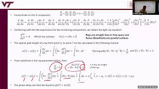 Lecture22 Ray Pencils Divergence Factor Solving the Eikonal and Transport Equations [upl. by Sherm]