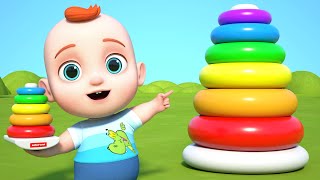 Learn Colors with Stacking Rings  Best Educational Videos amp Kids Songs [upl. by Bartle]