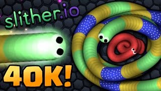 CRAZY 40K MASS HIGHSCORE RECORD GAMEPLAY  SLITHERIO Gameplay Agario With Snakes [upl. by Ruon798]