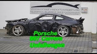 Porsche 997 Carrera 36 Überschlag Unfallwagen [upl. by Morlee]