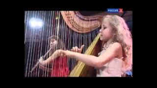 Mozart  Concert for Harp and Flute in C II part Alisa Sadikova Hp Maria Uribina Fl [upl. by Ihcur]