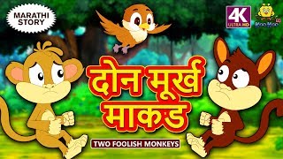 दोन मूर्ख माकड  Two Foolish Monkeys  Marathi Goshti  Marathi Fairy Tales  Marathi Story for Kids [upl. by Aciria]