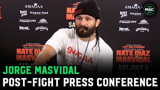 Jorge Masvidal on Nate Diaz loss “8 rounds to 2 is fg nuts”  Post Fight Press Conference [upl. by Rivera]