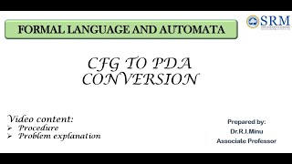 CFG to PDA conversion [upl. by Rew]