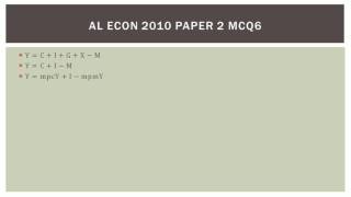 大學Macro AL Econ 2010 Paper 2 MC06  Expenditure Multiplier [upl. by Belicia]