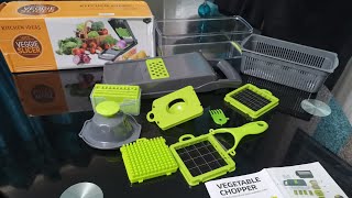 Vegetable Chopper14in1 Kitchen Mandoline Vegetable Slicer Food Chopper Mini Dicer Chopper Cutter [upl. by Leryt]