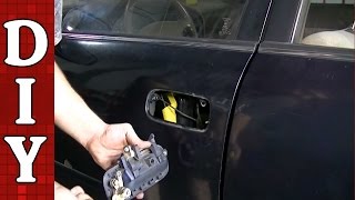 How to Remove Install Exterior Door Handle 9701 Toyota Camry [upl. by Ahtar420]