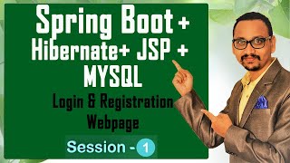 Spring Boot Project Session1 LoginRegistration using Hibernate MySql JSP Springboot STS [upl. by Ilamad]