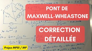 Pont de MaxwellWheatstone Millman  Correction expliqué [upl. by Retsev988]