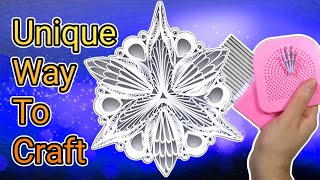 Quilling Snowflake made with Husking Board and Quilling Comb [upl. by Nibbor]