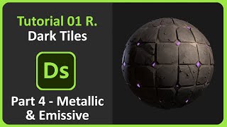 Substance Designer  Tutorial 01 Remake  Dark Tiles  Part 4  Metallic amp Emissive [upl. by Annodam675]