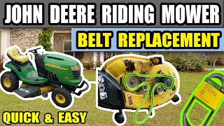 John Deere 100 series tighten deck belt tension adjustment [upl. by Aihselat793]