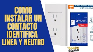 Como INSTALAR O CAMBIAR CONTACTO identifica fase o línea y neutro cables mismo color volteck [upl. by Valina]