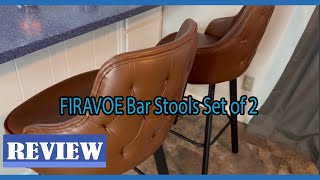 FIRAVOE Bar Stools Set of 2 Review  Mid Century Modern Barstools [upl. by Stedmann]