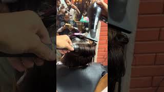 Blow dry after Bob hair cut  Blow dry styling mkhairstyles hairstyle [upl. by Doro]