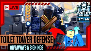 🔴LIVE GIVEAWAYS AND SIGNINGS In Toilet Tower Defense🔴 [upl. by Otreblanauj]