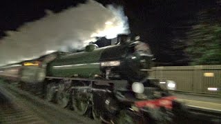 The Mayflower Steam Locomotive Through Hassocks Train Station at Night [upl. by Geanine95]