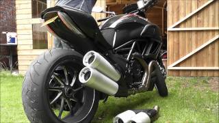 Diavel Standard Exhaust then Modded Exhaust [upl. by Ivy147]