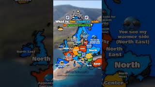 What is the coldest side in your country europe geography mapping countries funny shorts [upl. by Neehcas154]