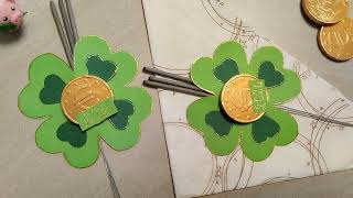 Segnaposto quadrifoglio portafortuna per l ultimo dell annolucky fourleaf clover for New Year [upl. by Eimaral]