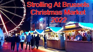 Strolling At Brussels Christmas Market 2022 [upl. by Aro883]