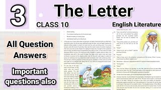 The Letter Class 10 English Literature Chapter 3 Question Answer Class 10 Eng Unit 3 Important Ques [upl. by Hance936]