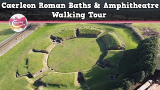 CAERLEON ROMAN BATHS amp AMPHITHEATRE WALES  Walking Tour  Pinned on Places [upl. by Brass655]