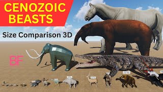 CENOZOIC BEASTS Size Comparison 3D  3D Comparison 2023 [upl. by Htur]