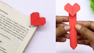 Origami Heart Bookmark  Easy Paper Craft [upl. by Catto]