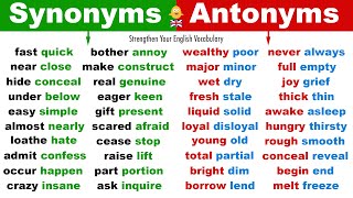 Learn 270 Synonym Words  Antonym Words in English  Strengthen Your English Vocabulary [upl. by Schoenfelder980]