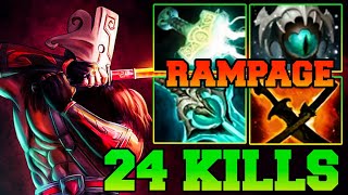 Rampage  24 Kills Juggernaut  Juggernaut Dota 2 Pro Gameplay Safelane Item Build 735 [upl. by Betteann]