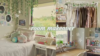 Aesthetic room makeover  room tour  pinterest inspired 🌷🌿 [upl. by Leimad]