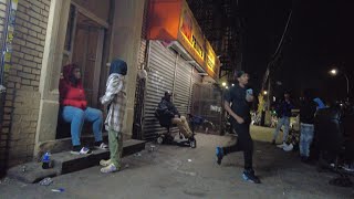 BROOKLYN NEW YORK MOST DANGEROUS STREETS AT NIGHT  BROWNSVILLE [upl. by Eekcaj]