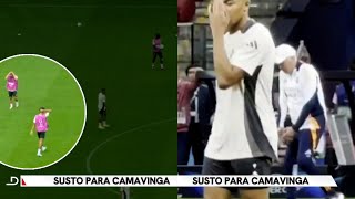 La reacción de ANCELOTTI y los jugadores a la lesión de CAMAVINGA [upl. by Oremor]