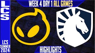 DIG vs TL Highlights ALL GAMES  LCS W4D1 Summer 2024  Dignitas vs Team Liquid Week 4 Day 1 [upl. by Jennica]