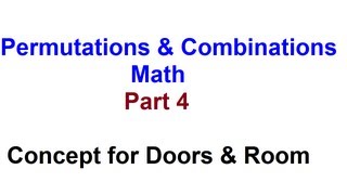 Fundamental Principle of Counting Number  Concept for Doors and Rooms Question  Part 4 [upl. by Marilou]