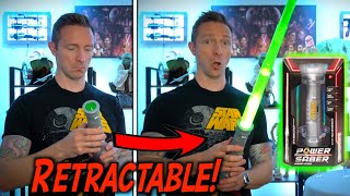 Worlds 1st Retractable Lightsaber For Sale Power Saber Unboxing  Review [upl. by Yrod987]