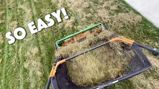 A BETTER WAY To Collect Your THATCH  Dethatching and Overseeding [upl. by Kelley934]