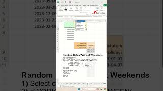 Generate random dates excluding weekends and Statutory Holiday in Excel  Excel Tips and Tricks [upl. by Rosamond]