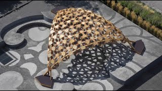 FLEXIBLE FORMS Biocomposites Experimental Pavilion by BioMat Group at ITKE 2018 [upl. by Renrut]