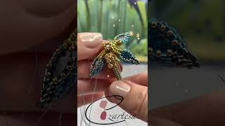 How to Make Necklace with Beads at Home Beaded Dragonfly Pendant beadwork beadingtutorial [upl. by Cantone238]