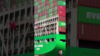 Green containers big ship shipping evergreenship containerships cargoship bigship container [upl. by Belicia]